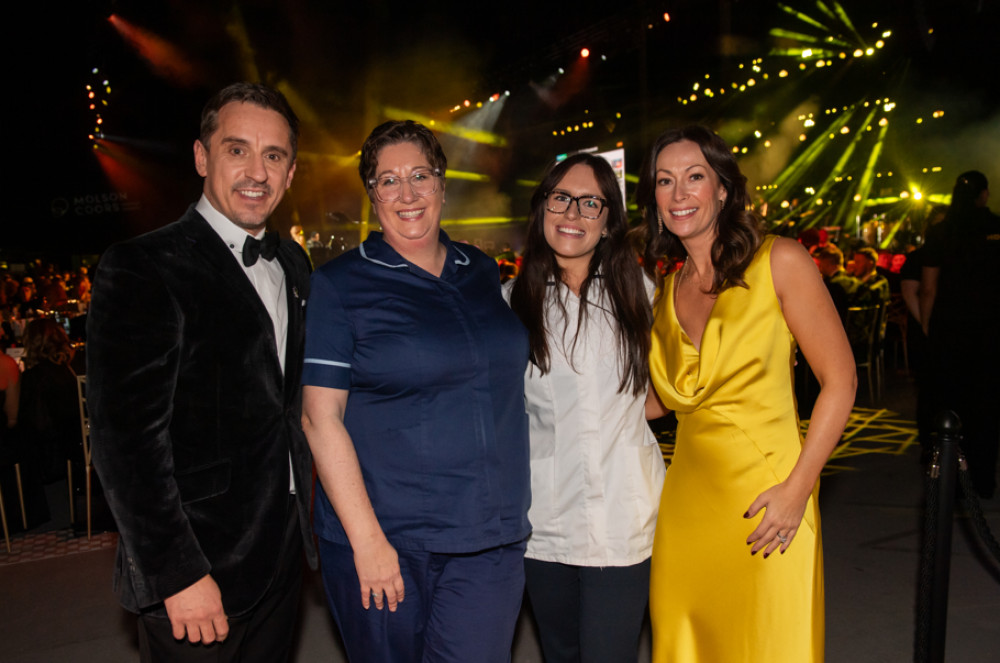 Gary Neville and a host of other stars were part of a fundraising ball which has raised £565,980 for St Ann's Hospice in Heald Green (Image via St Ann's Hospice)