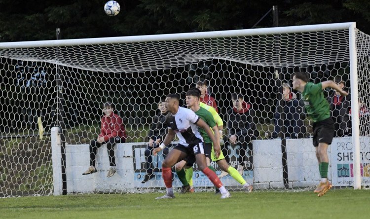 Ieuan Crowe came off the bench at half-time to score Shepton’s fourth goal in their 4-0 victory.