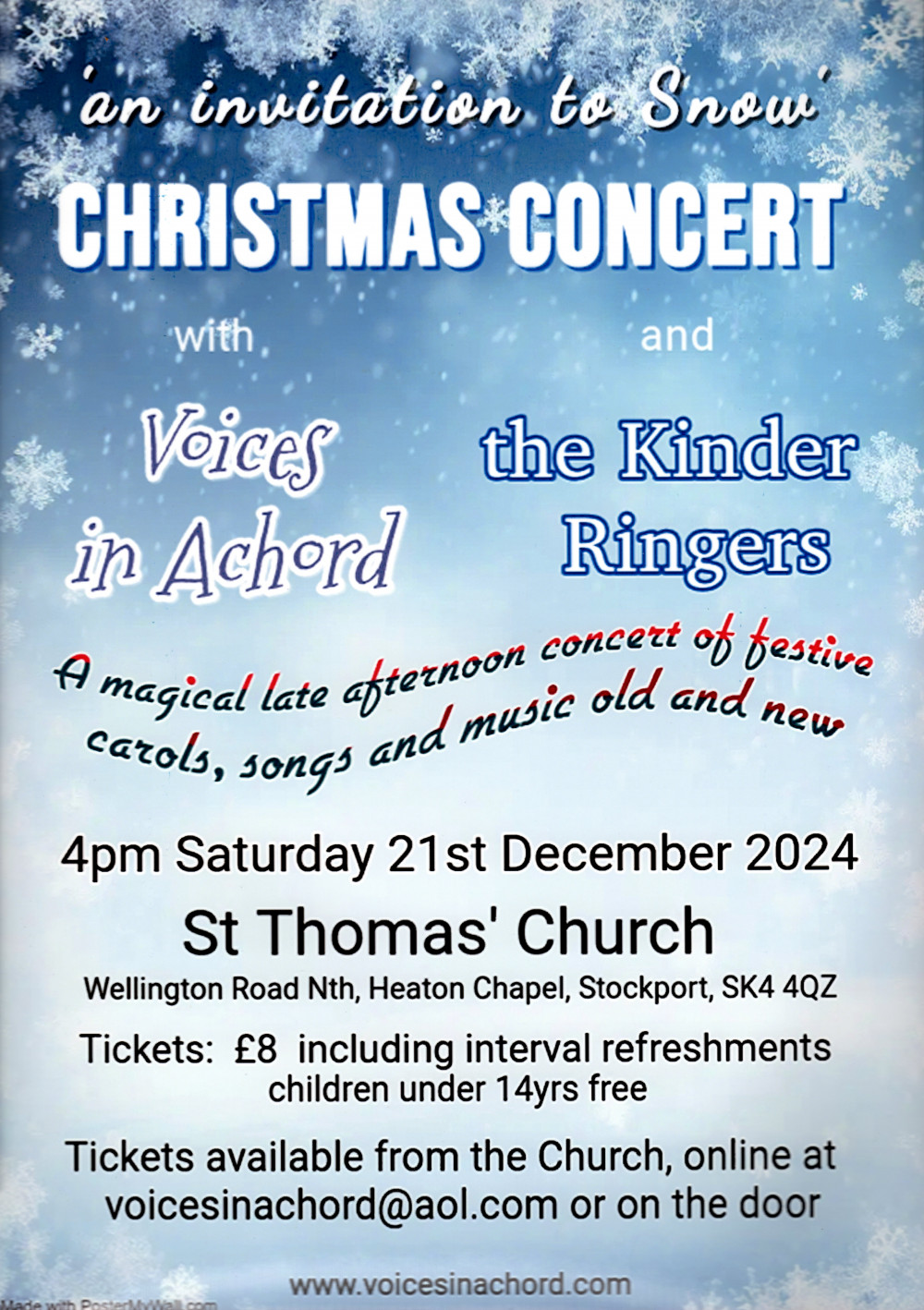 ' An invitation to Snow ' Christmas Concert ' An invitation to Snow ' Christmas Concert