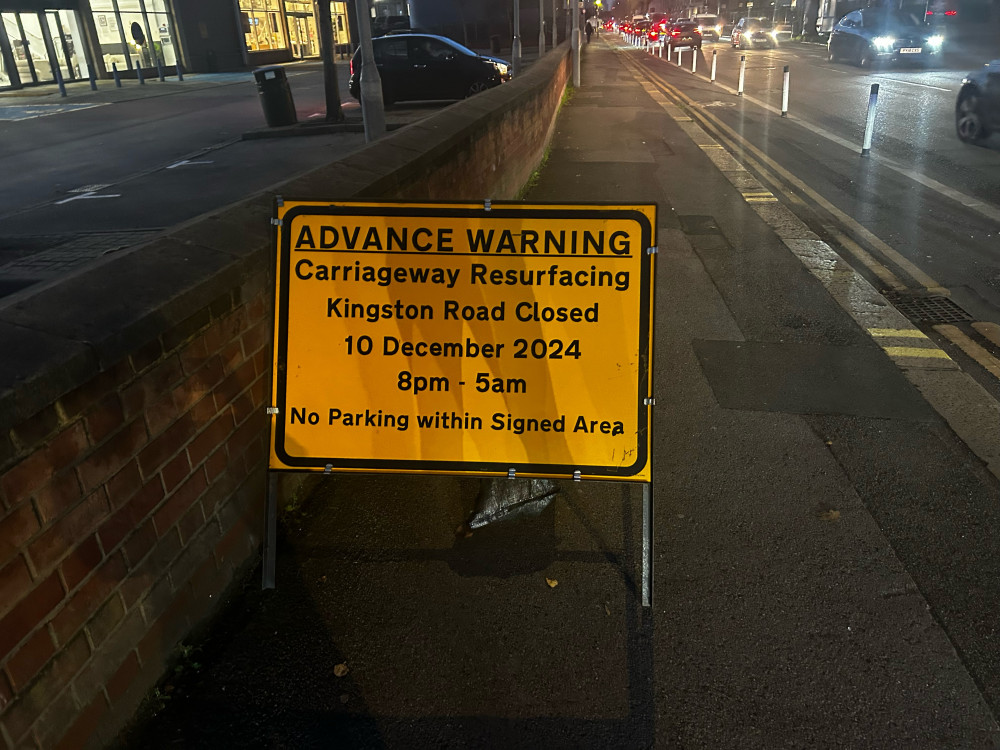 There's an upcoming road closure to Kingston Road next week (Credit: Tilly O'Brien)