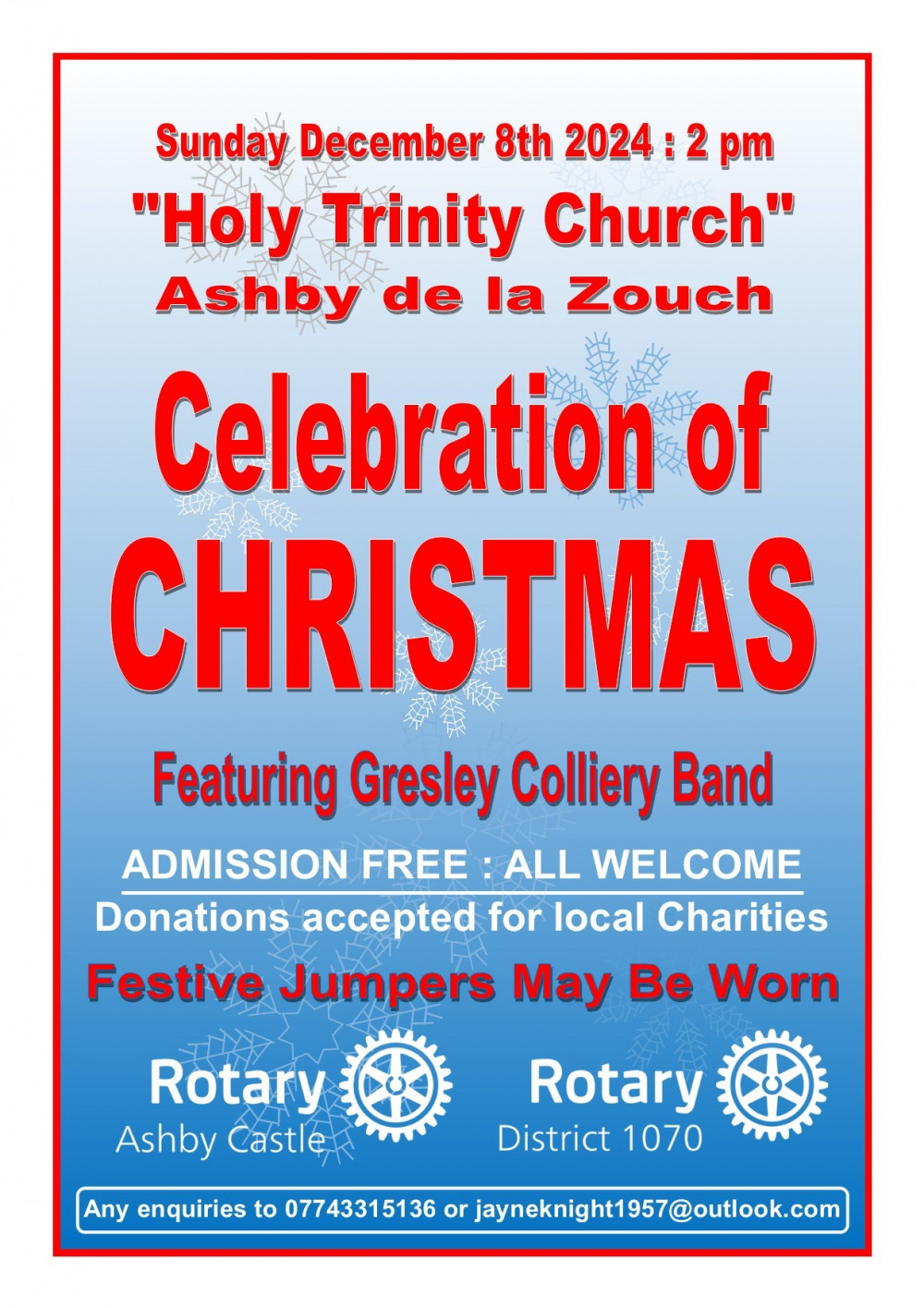 Celebration of Christmas with the Gresley Colliery Band at Holy Trinity Church, Ashby de la Zouch