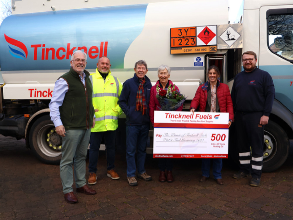 One of Tincknell Fuels' giveaway winners receives 500 litres of heating oil to stay warm this winter. (All images supplied by Tincknell) 