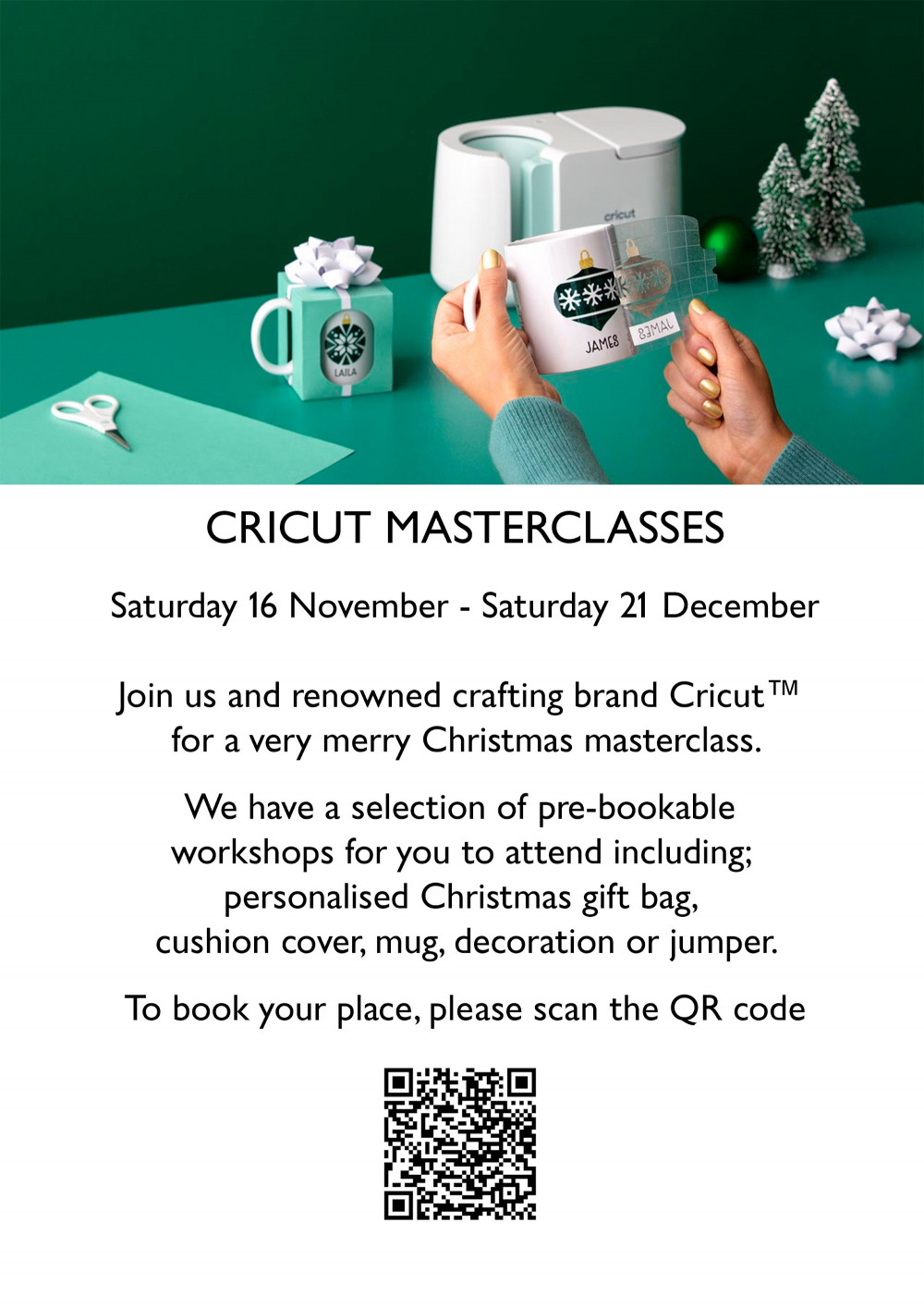 You can sign up to John Lewis Kingston's Cricut workshops by scanning this barcode (Credit: John Lewis)