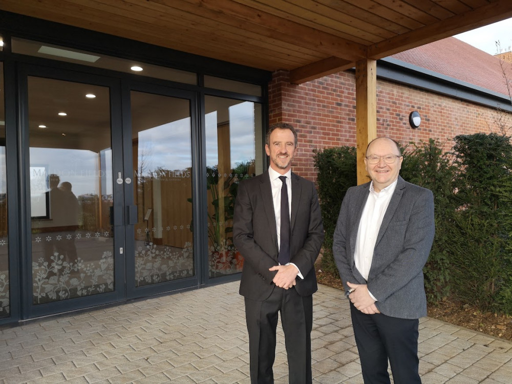 Richard Evans of Maldon Fields met Cllr Richard Siddall at the opening yesterday. (Credit: Pepper Media) Richard Evans of Maldon Fields met Cllr Richard Siddall at the opening yesterday. (Credit: Pepper Media)