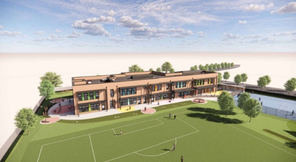 CGI image of the newly-approved school in Chester, off Wrexham Road (Image via: planning application)