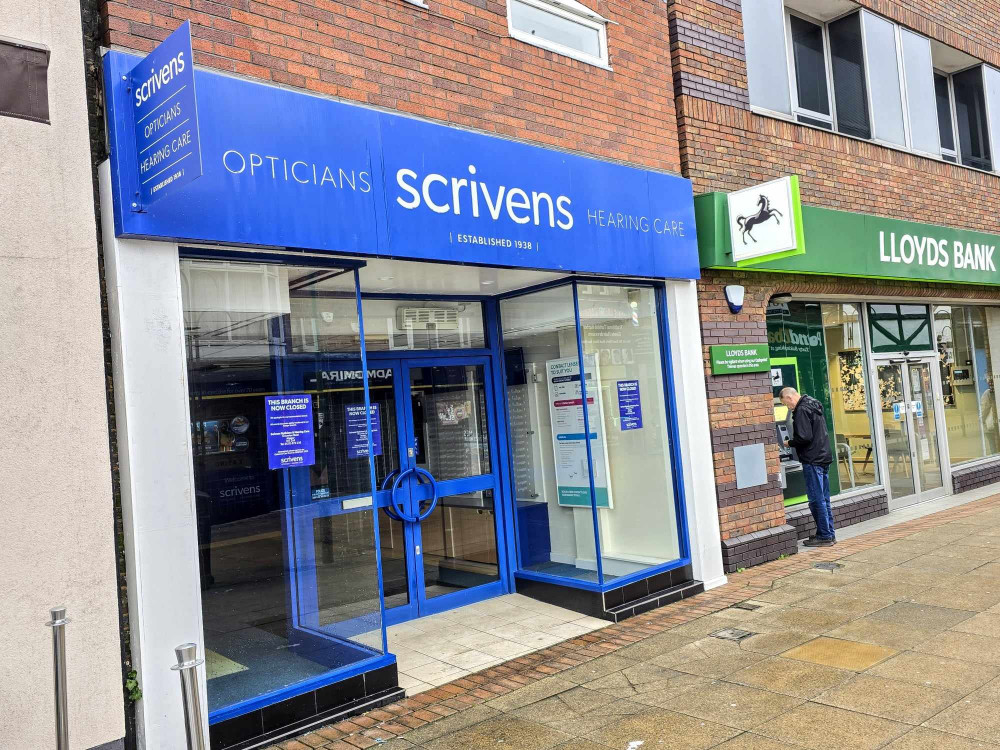 Scrivens Opticians & Hearing Care, Victoria Street, shuttered on Saturday 30 November (Ryan Parker).