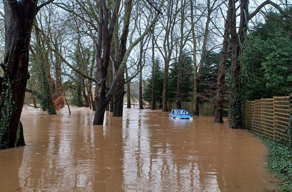 Flooding is possible at low lying land and roads around Chester (image via Rural Police)