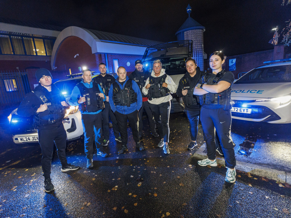 Members of Greater Manchester Police who took part in a dedicated operation aimed at tackling burglary in the run up to Christmas (Image - GMP)