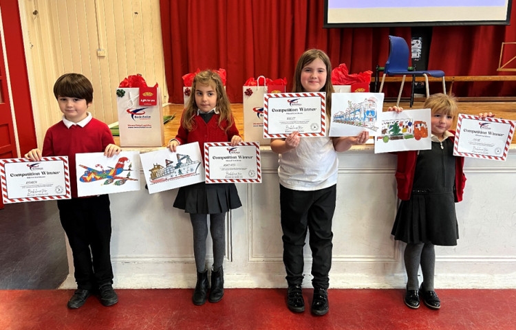 The winning pupils at Deneholm. 