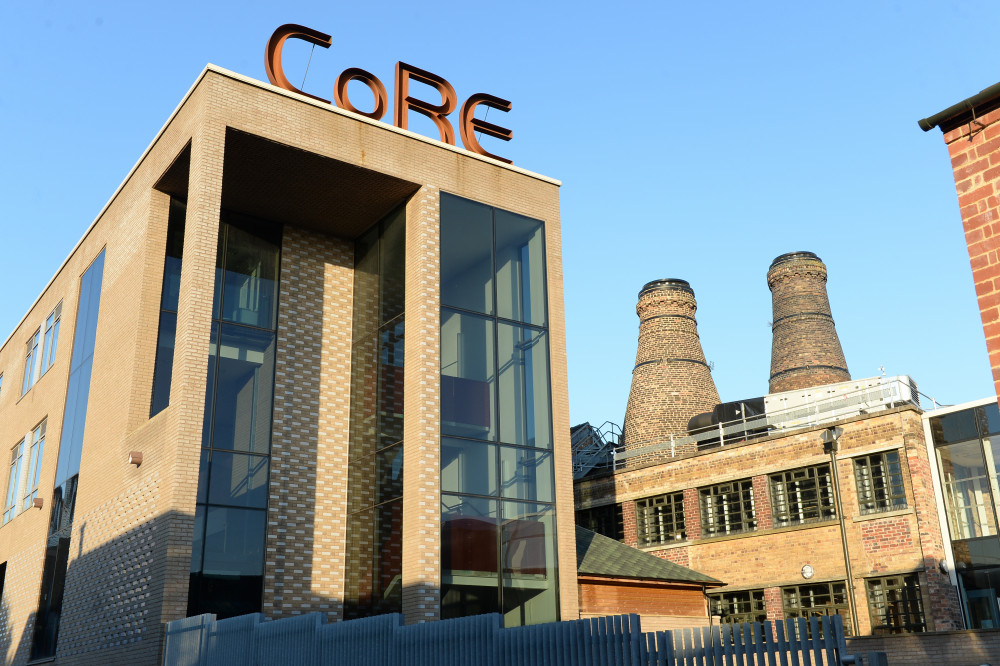 CoRE, on Normacot Road, opened in 2013 following a £12m restoration of Enson Works (LDRS). CoRE, on Normacot Road, opened in 2013 following a £12m restoration of Enson Works (LDRS).