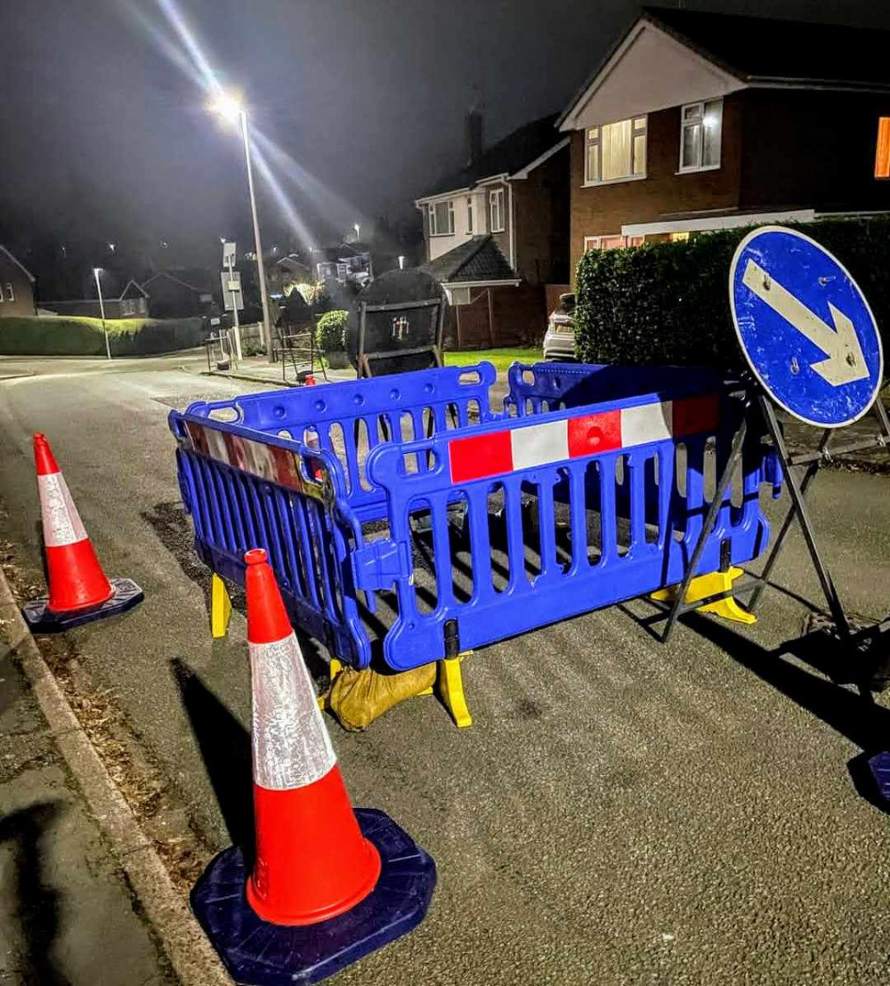 On Wednesday 11 December, Rope Parish Council alerted members of the public to a sinkhole on Laidon Avenue, close to Berkeley Academy (Rope Parish Council).