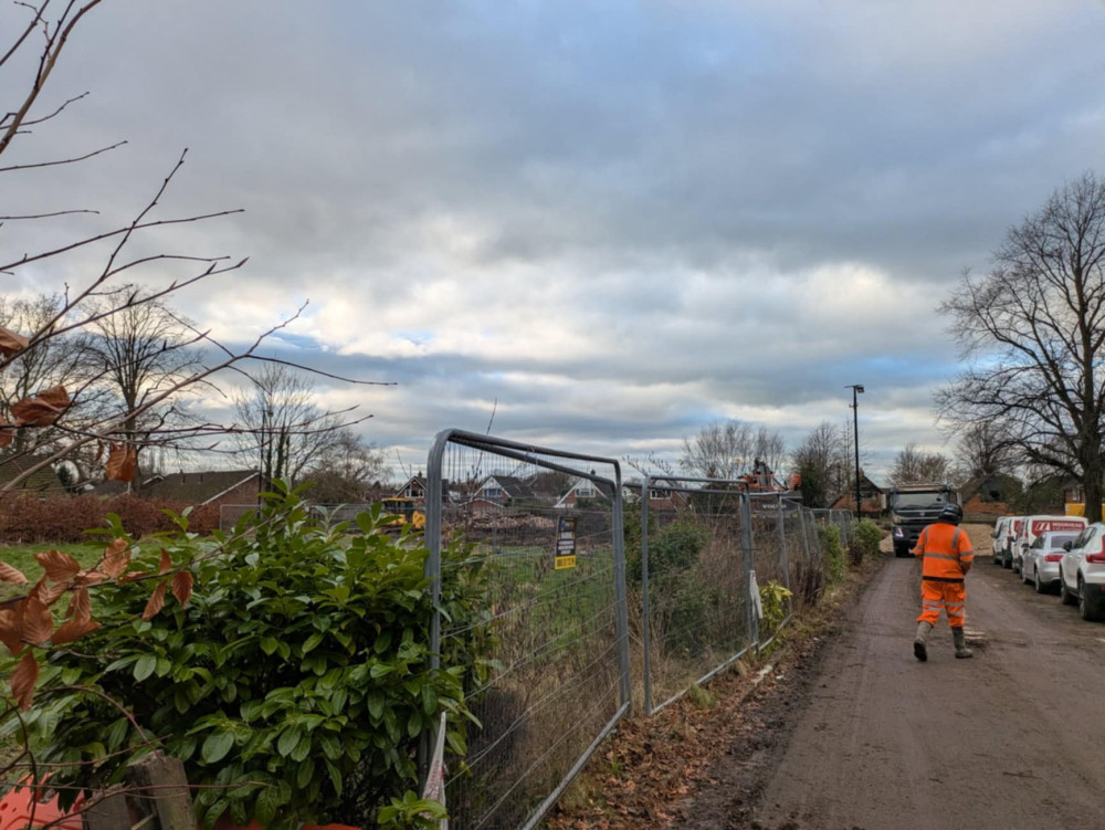 Work's started on building a care home in Sweettooth Lane, Sandbach. (Photo:  Nub News)  