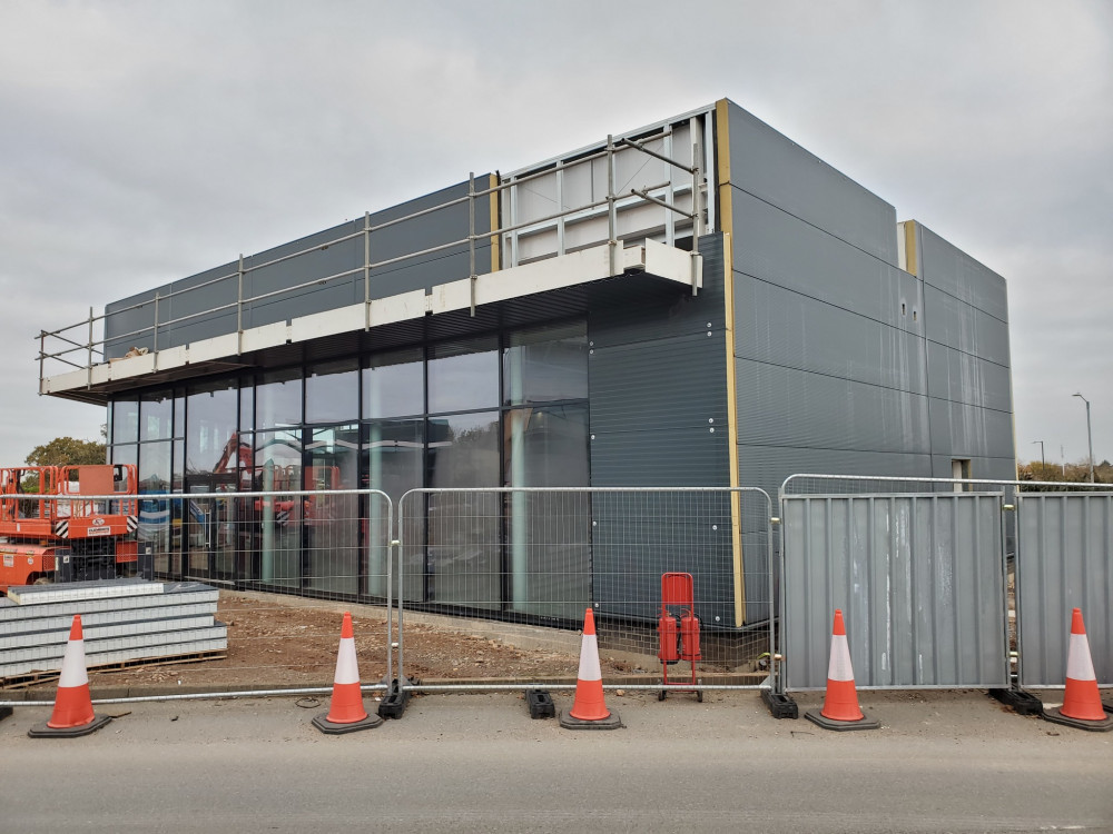 Works on site at Leamington Shopping Park (image by Geoff Ousbey)