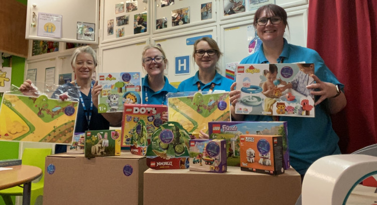  From left: Justina Walton, Play Assistant, Lucy Barns, Play Assistant, Jennie Manley, Play Assistant, Clair Gentry, Health Play Specialist