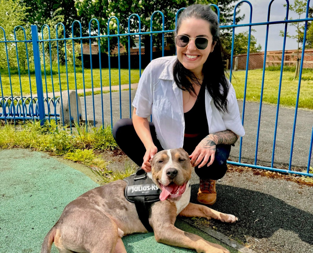 After being found abandoned in Stockport, Enzo has since been adopted into a loving new home by 29-year-old Ana (Image via RPSCA)