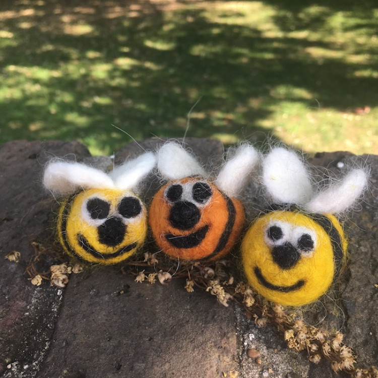 Needle Felted Bees