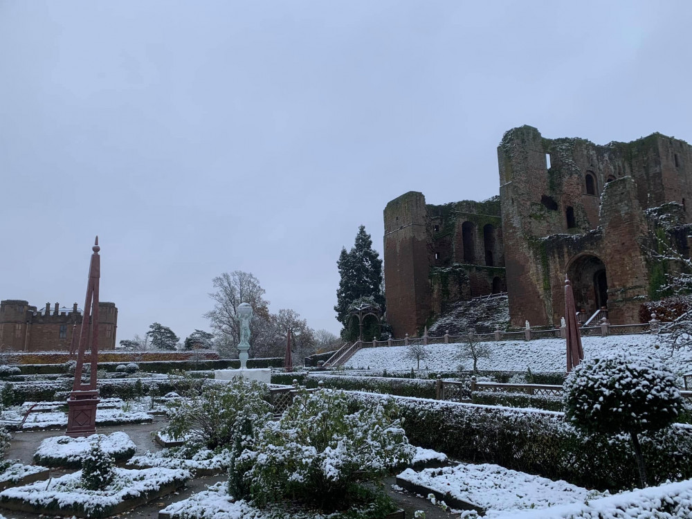 Kenilworth Castle in the snow November 2024 (image by Phillip Corrall/English Heritage)