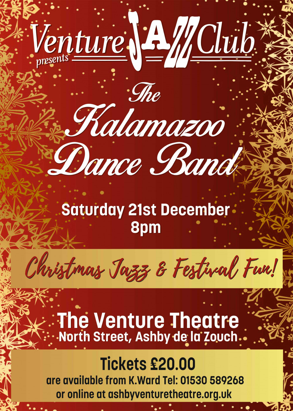 The Kalamazoo Dance Band at The Venture Theatre, North Street, Ashby De La Zouch