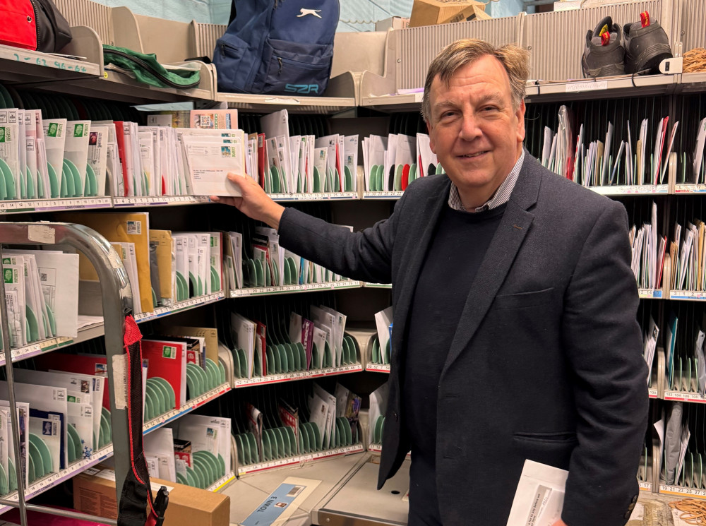 John saved his Postie a trip by picking up his own mail during the visit. (Credit: John Whittingdale)