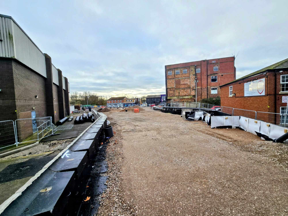 The Southern Gateway Pedestrian and Cycling Connectivity Scheme taking shape in Crewe town centre (Ryan Parker).