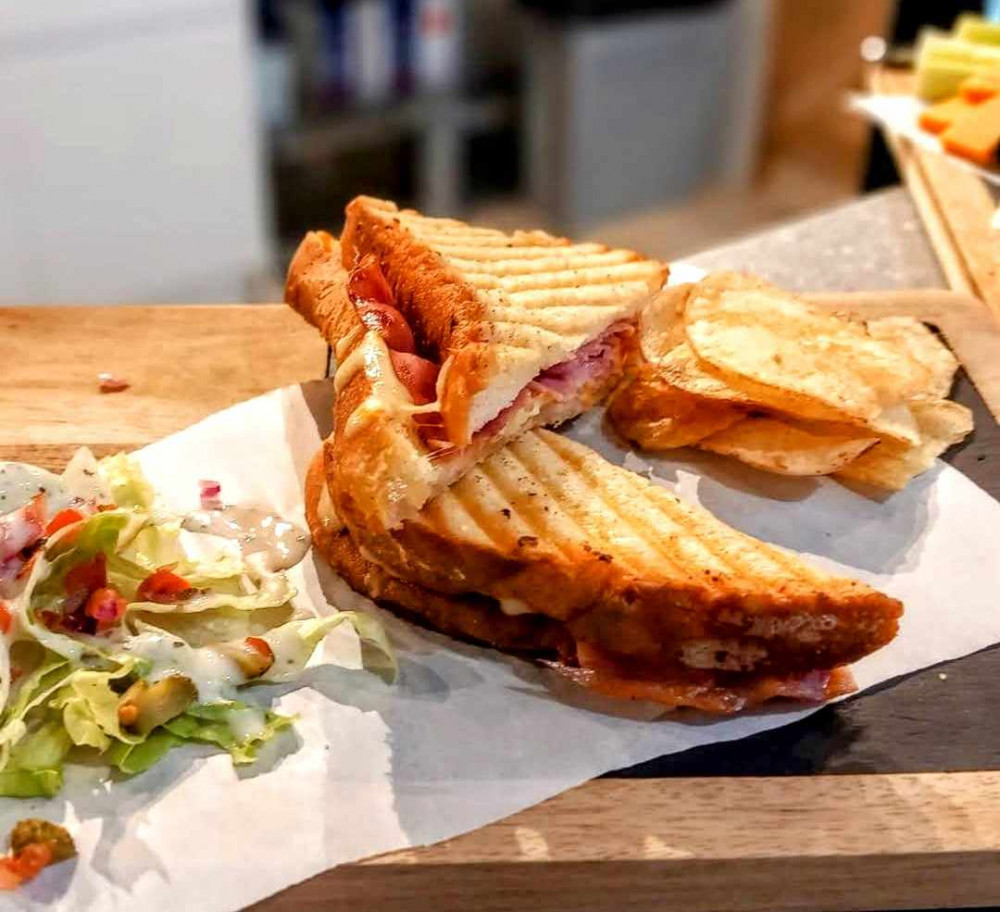 The Cheese Corner, Crewe Market Hall, has a large 'traditional' toasties menu (The Cheese Corner).