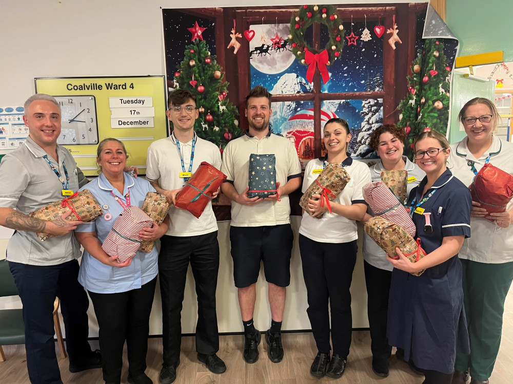 Staff will be sharing presents with patients who will be in Coalville Community Hospital wards on Christmas Day. Photo: Supplied