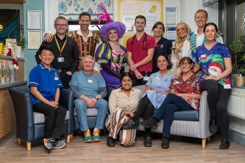 Cinderella cast with Marie Curie staff and volunteers