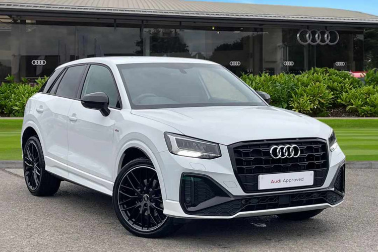 Now available at Crewe Audi is this stunning Approved Used Audi Q2 Black Edition, finished in Glacier White (Swansway).