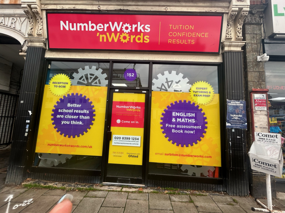 NumberWorks'nWords Surbiton is located at 152 Ewell Rd, Surbiton KT6 6HE (Credit: Tilly O'Brien)