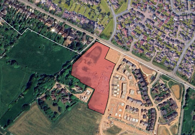 An overhead shot of the land of Westwood Heath Road (image via William Davis Homes)