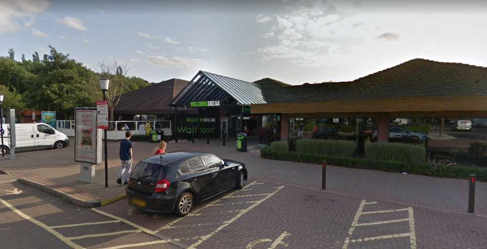 The driver was eventually arrested at Warwick services (image by Google Maps)