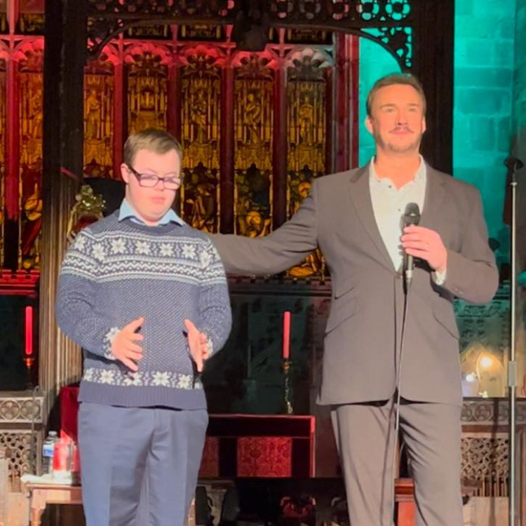 Adam Standring appeared on stage with English tenor Russell Watson. (Photo: Lorraine Susanne Standring)