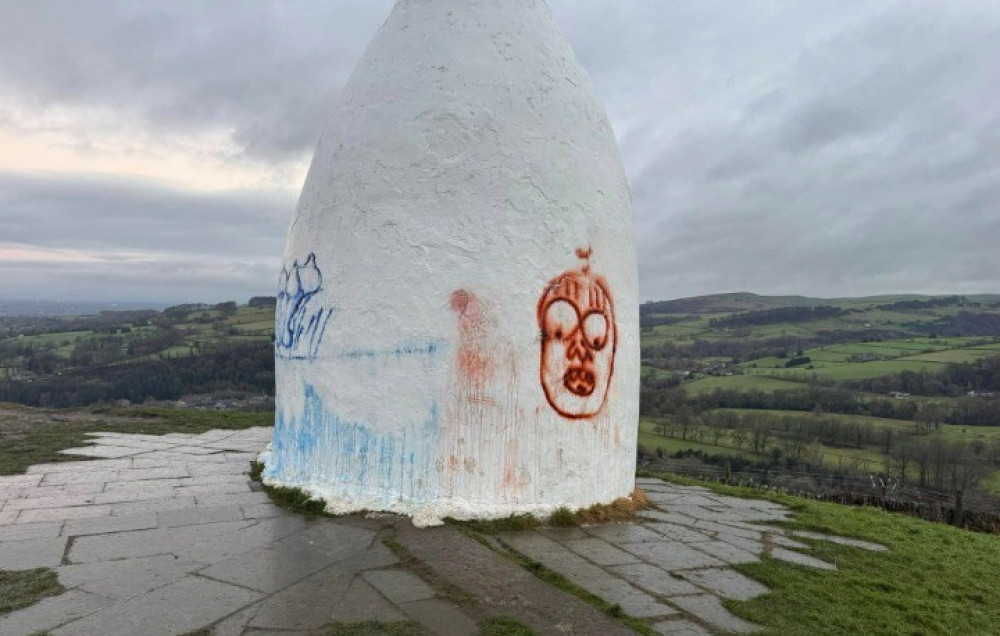 White Nancy was targeted by vandals over the weekend - Photo edited to remove obscenity