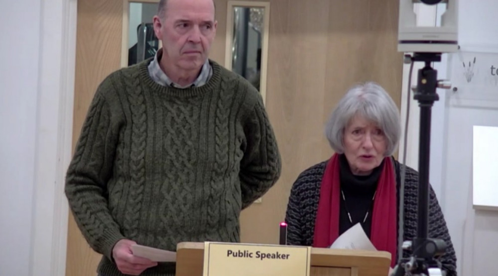 Chris Langdon And Sue Isherwood Address The Full Council In Bridgwate CREDIT: Somerset Council.