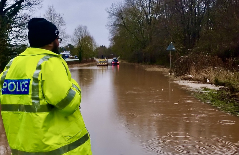 Flooding has been reported south of Ashby de la Zouch. Photo: North West Leicestershire Police