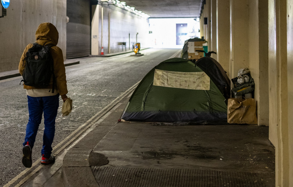 Officers say they have tried to engage with the person who is sleeping near Coventry Road (image via SWNS)