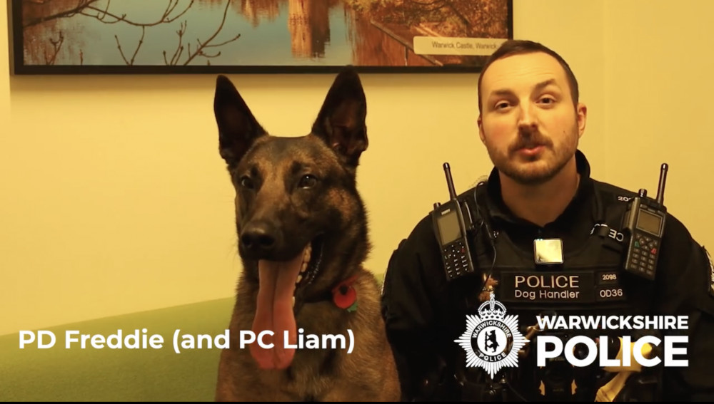 PD Freddie and PC Liam Felton of Warwickshire Police (image by Warwickshire Police)