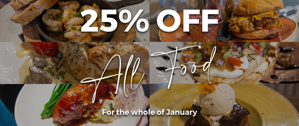 This January, The White Lion Weston, Main Road, is offering 25 per cent off all food (Nub News).