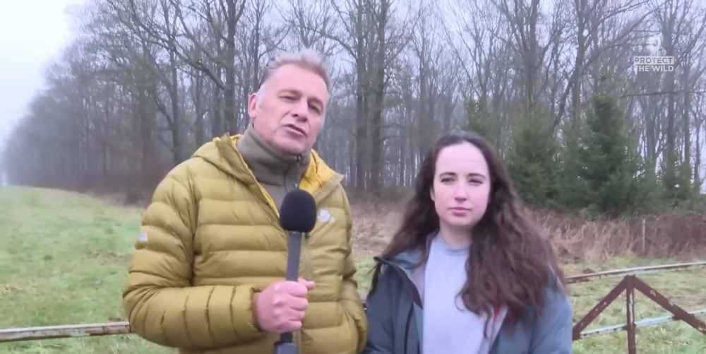 Chris Packham and Megan McCubbin join hunt saboteurs to disrupt the Cottesmore Hunt (Photo: Protect the Wild) Chris Packham and Megan McCubbin join hunt saboteurs to disrupt the Cottesmore Hunt (Photo: Protect the Wild)