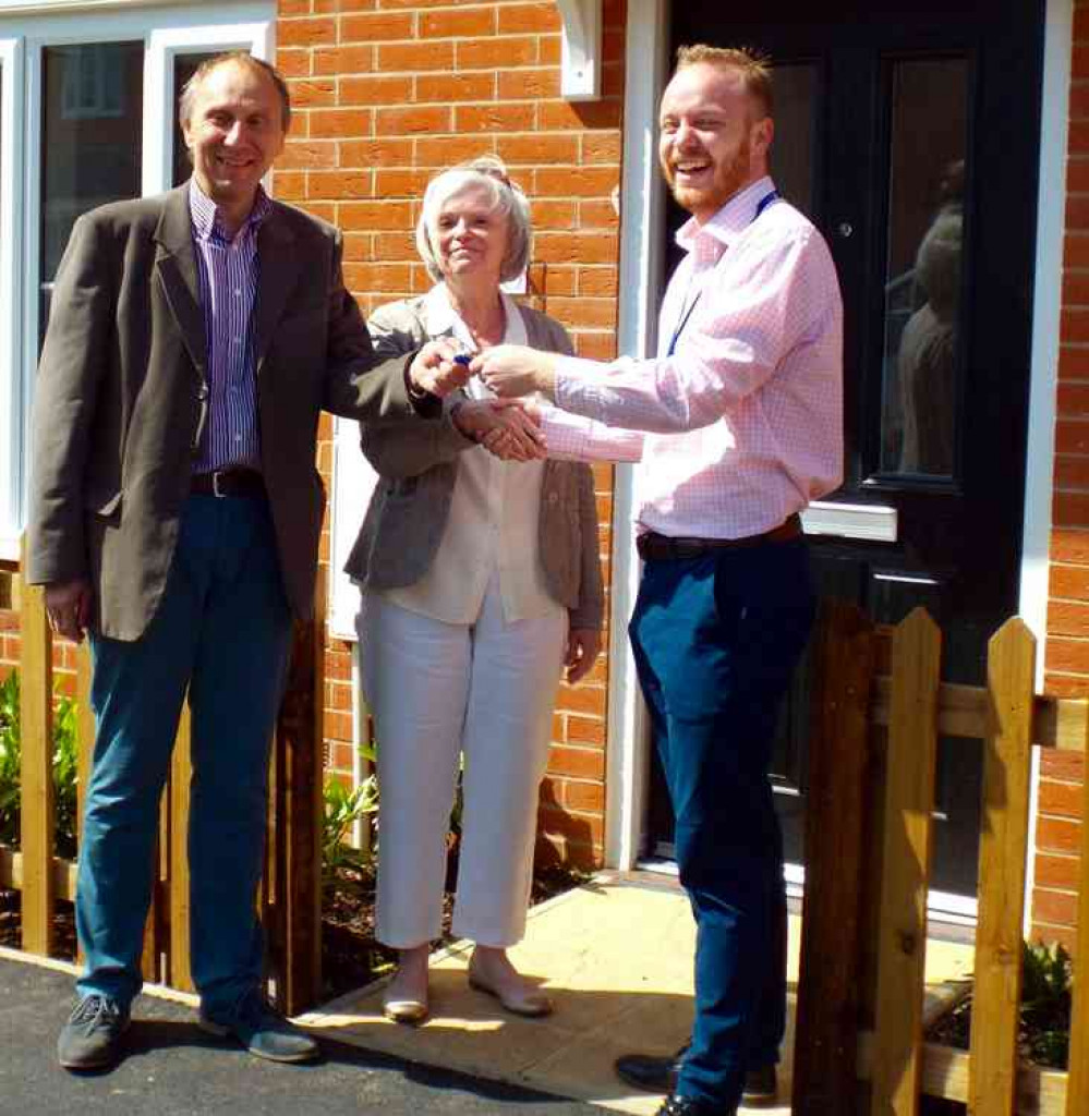 Babergh leader John Ward at new Babergh housing project in Holbrook