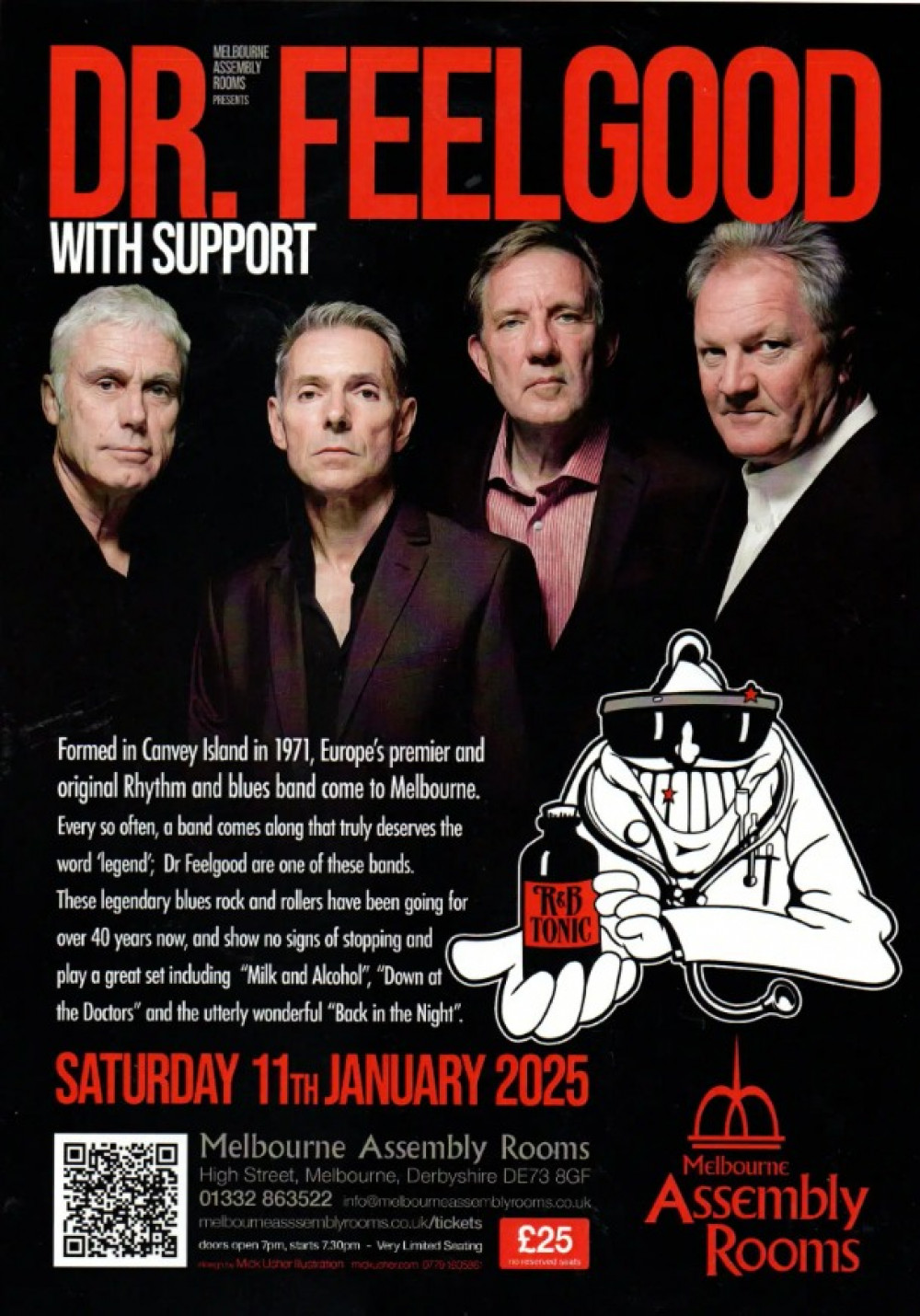 Dr Feelgood at the Melbourne Assembly Rooms, Melbourne, near Ashby de la Zouch