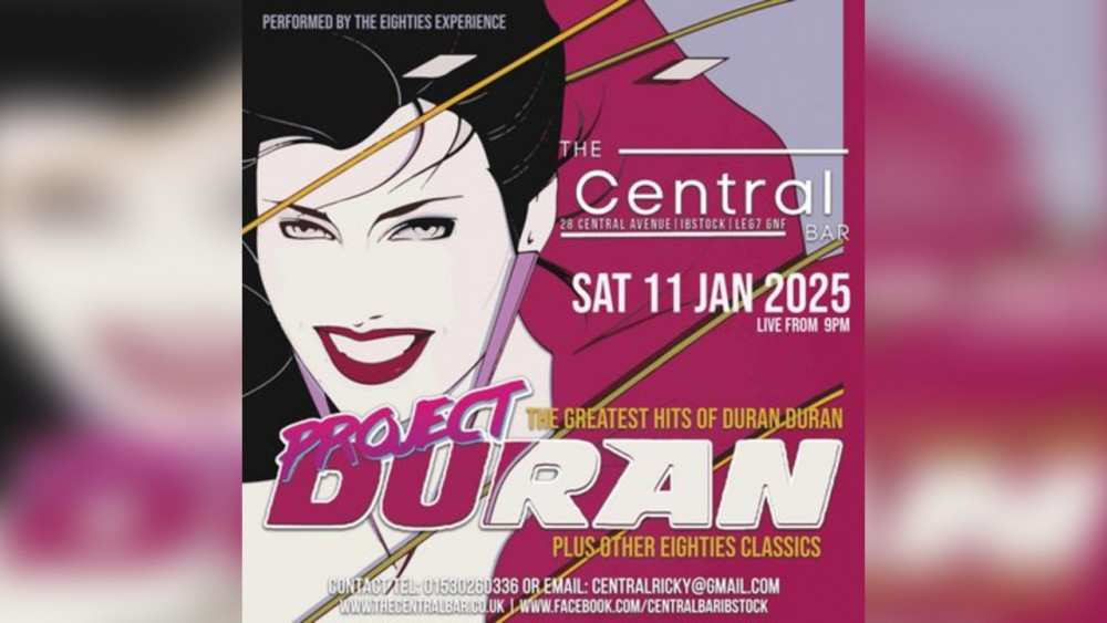 The Duran Project plus 80s classics at the Central Bar and Venue, Central Avenue, Ibstock, near Coalville. Image: Supplied The Duran Project plus 80s classics at the Central Bar and Venue, Central Avenue, Ibstock, near Coalville. Image: Supplied
