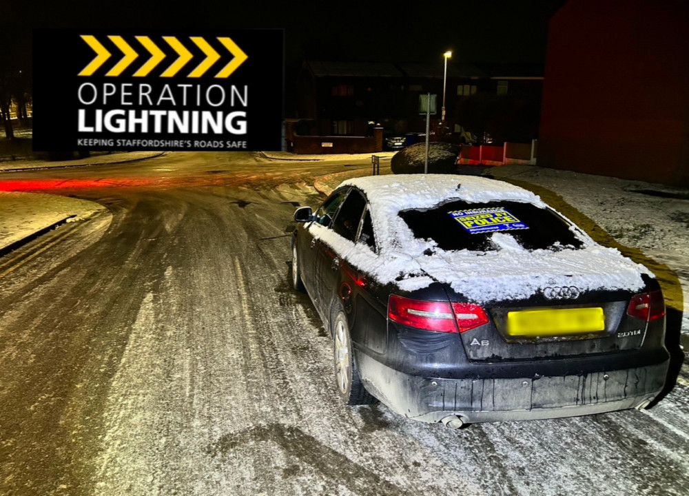 Police stopped a car on Boundary Street, Hanley, last night (Staffordshire Police).