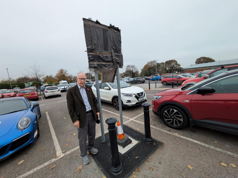 Cllr Fletcher is working to get a better deal for motorists in Fairview car park in Alsager. (Photo: Nub News) 