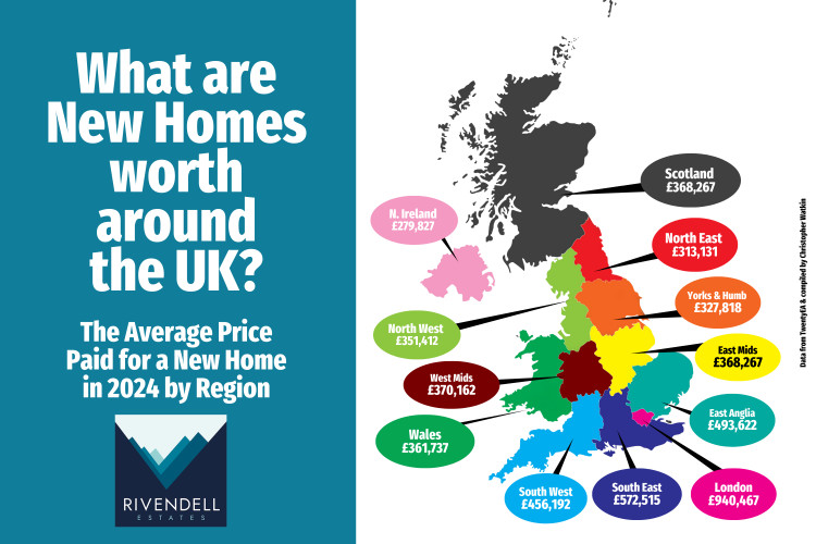 London tops UK new home prices in 2024.