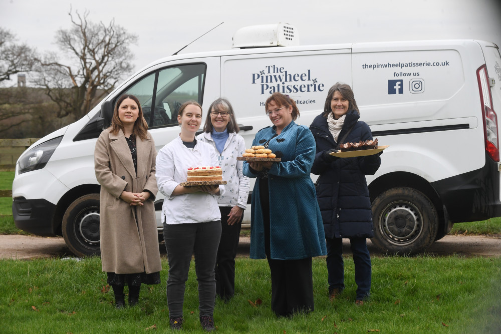 From left - Rebecca Corr (Warwickshire County Council), Keira Roe, Trixie Roe, Saffron Medway (Chamber), Anne Solomon (Stratford District Council)