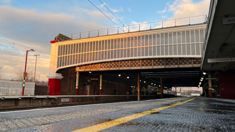 Network Rail has completed work to replace Stoke-on-Trent station's gable ends (Network Rail).