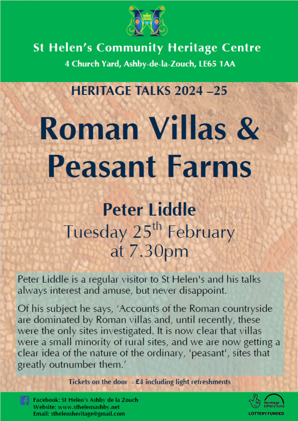 Heritage Talk - Roman Villas & Peasant Farms at St Helen's Community Heritage Centre, Ashby de la Zouch