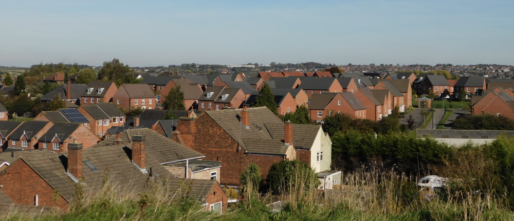 The motte and bailey castle is already surrounded by houses. Photos: Eddie Bisknell, LDRS