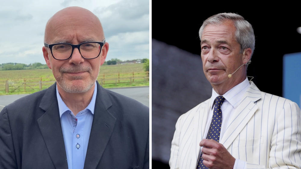 Matt Western has hit back at comments made on Jaguar Land Rover by Nigel Farage (images via Matt Western's office / SWNS)